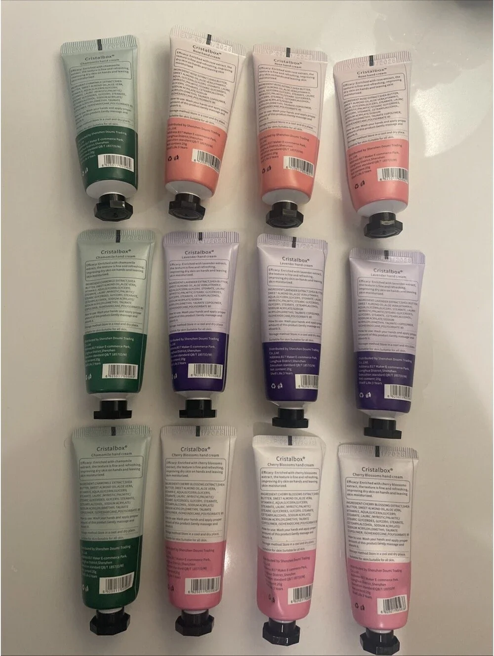 Cristalbox Natural Pure Hand Cream - Set Of 12 Sealed 20g Each